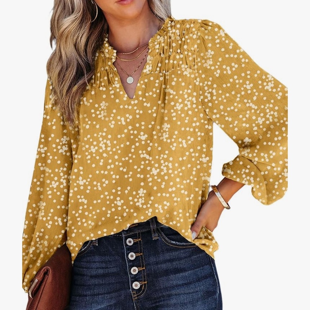Yellow Polka Dot Women's Top